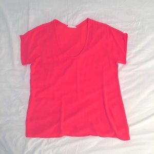 Lush Coral Sheer Blouse